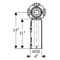 Geberit PushFit Anschlussdose 90 Grad für Schnellkupplung, M 25mm, Rp 1/2″, Rotguss ... GEBERIT-650487003 4025410947895 (Abb. 1)