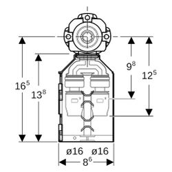 Geberit PushFit Doppelanschlussdose 90 Grad mit Schnellkupplung Außendurchmesser 16m... GEBERIT-650483003 4025410947802 (Abb. 1)