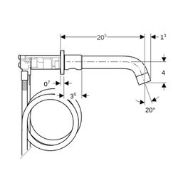 Geberit ONE Waschtischarmatur rundes Design, Wandmontage Länge 20,5cm Zweigriffmisch... GEBERIT-116464211 4025410907219 (Abb. 1)