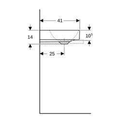 Geberit ONE Aufsatzwaschtisch rechteckig, Abgang vertikal, B 50cm, Tiefe 40cm, ohne ... GEBERIT-505031016 4025410953766 (Abb. 1)