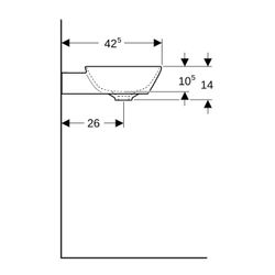 Geberit ONE Aufsatzwaschtisch Schalenform, Abgang vertikal, B 50cm T 42,5cm ohne Hah... GEBERIT-505040016 4025410953773 (Abb. 1)