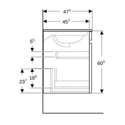 Geberit Renova Plan Unterschrank für Möbelwaschtisch, 1 Schublade, 1 Innenschublade,... GEBERIT-501936JK1 4025410525055 (Abb. 1)