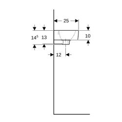 Geberit Renova Plan Handwaschbecken verkürzte Ausladung, 36x14,5x25cm, Hahnloch rech... GEBERIT-500382018 4025416832409 (Abb. 1)