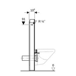 Geberit Monolith Sanitärmodul für Wand-WC, Höhe 101cm, Frontverkleidung aus Steinzeu... GEBERIT-131022JV5 4025410954633 (Abb. 1)