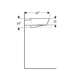 Geberit ONE Aufsatzwaschtisch Schalenform Abgang horizontal 50x42,5cm Hahnloch mitti... GEBERIT-505051001 4025410594020 (Abb. 1)