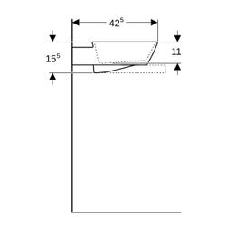 Geberit ONE Aufsatzwaschtisch Schalenform Abgang horizontal 50x42,5cm ohne ohne Hahn... GEBERIT-505052001 4025410594037 (Abb. 1)