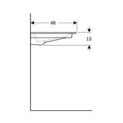 Geberit ONE Möbelwaschtisch Abgang horizontal, B 90cm T 48cm Hahnloch mittig, ohne Ü... GEBERIT-505006001 4025410593573 (Abb. 1)