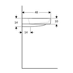 Geberit ONE Waschtisch Abgang horizontal, B 120cm, Tiefe 48cm, Hahnloch mittig, ohne... GEBERIT-505048001 4025410593993 (Abb. 1)