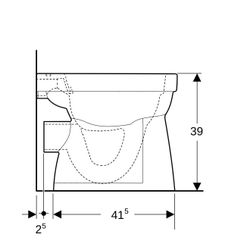 Geberit Renova Stand-WC Flachspüler, Abgang horizontal, Rimfree Tiefe 47cm, Weiß/Ker... GEBERIT-501984008 4025410605047 (Abb. 1)