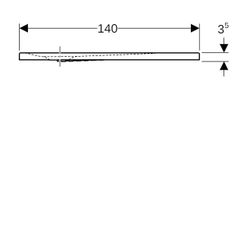 Geberit Nemea Rechteckduschwanne 140x90x3,5cm, Mattweiß... GEBERIT-550598001 4025410627308 (Abb. 1)