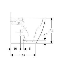 Geberit iCon Stand-WC Tiefspüler, wandbündig, geschlossene Form, Rimfree Tiefe 56cm,... GEBERIT-502382001 4025410628008 (Abb. 1)