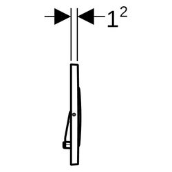 Geberit Drückerplatte Sigma20 mit 2-Mengen-Spülung, verschromt, Edelstahl gebürstet/... GEBERIT-115889SN1 4025416544937 (Abb. 1)