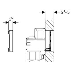 Geberit Sigma 60 Drückerplatte, 2-Mengen-Spülung, Square, flächenbündig verchromt/ge... GEBERIT-115640GH1 4025416546788 (Abb. 1)