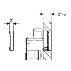 Geberit Sigma 60 Drückerplatte, 2-Mengen-Spülung, Square, flächenbündig Schwarz, ver... GEBERIT-115640SJ1 4025416546917 (Abb. 1)