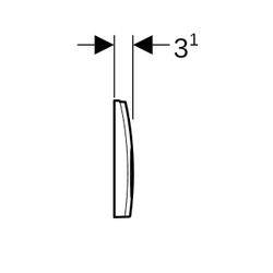 Geberit Delta 25 Drückerplatte, 2-Mengen-Spülung, Mattverchromt... GEBERIT-115125465 4025410652942 (Abb. 1)