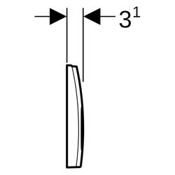 Geberit Betätigungsplatte Delta25, 2-Mengen-Spülung, 16,4x24,6x3,1cm, Kunststoff, Ma... GEBERIT-115125465 4025410652942 (Abb. 1)