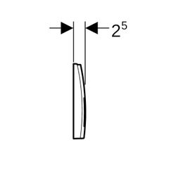 Geberit Delta 25 (vormals Delta 35) Drückerplatte, 2-Mengen-Spülung, Mattverchromt... GEBERIT-115135465 4025410653062 (Abb. 1)