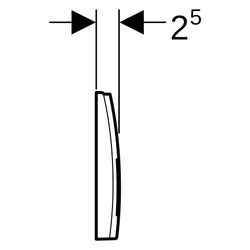Geberit Betätigungsplatte Delta25, 2-Mengen-Spülung, Kunststoff, Mattverchromt... GEBERIT-115135465 4025410653062 (Abb. 1)