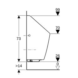 Geberit Selva Urinal mit integrierter Steuerung, Netz Zulauf hinten, Weiß... GEBERIT-116082001 4025416530282 (Abb. 1)
