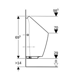 Geberit Preda Urinal mit integrierter Steuerung, Generatorbetrieb Zulauf hinten, Wei... GEBERIT-116074001 4025416529903 (Abb. 1)
