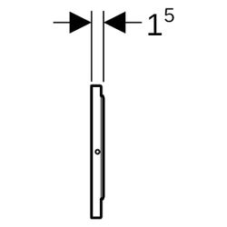 Geberit Sigma10 WC-Steuerung elektronisch Batterie, 1-M, Edelstahl gebürstet/poliert... GEBERIT-115891SN6 4025410532039 (Abb. 1)