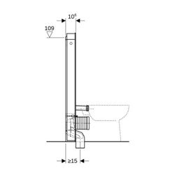 Geberit Monolith Sanitärmodul für Stand-WC, Höhe 114cm, Frontverkleidung aus Glas, A... GEBERIT-131033SI5 4025416554455 (Abb. 1)