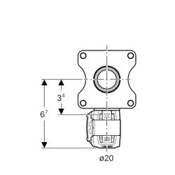 Geberit FlowFit Bogenwanddurchführung 90 Grad d 20mm, Rp 1/2″... GEBERIT-620804001 4025410705839 (Abb. 1)