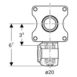 Geberit Bogenwanddurchführung FlowFit, DN 15, 20mm, Rp 1/2", Rotguss, 620804001... GEBERIT-620804001 4025410705839 (Abb. 1)