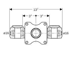 Geberit FlowFit T-Wanddurchführung 90 Grad d 16mm, Rp 1/2″... GEBERIT-620812001 4025410705815 (Abb. 1)