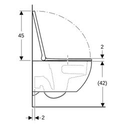 Geberit Acanto Wand-WC-Set Tiefspüler geschl. Keramikdesign TurboFlush Weiß, WC-Sitz... GEBERIT-502774008 4025410066855 (Abb. 1)