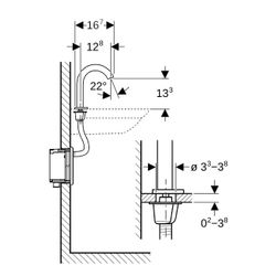 Geberit Piave Waschtischarmatur Standmontage, Generatorbetrieb, für UP-Funktionsbox ... GEBERIT-116185211 4025416834724 (Abb. 1)