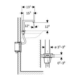 Geberit Brenta Waschtischarmatur, Standmontage, Generatorbetrieb, für UP-Funktionsbo... GEBERIT-116195SN1 4025410065070 (Abb. 1)