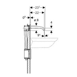 Geberit Piave Waschtischarmatur Wandmontage, Generatorbetrieb, ohne Mischer, Länge 2... GEBERIT-116285141 4025410064325 (Abb. 1)