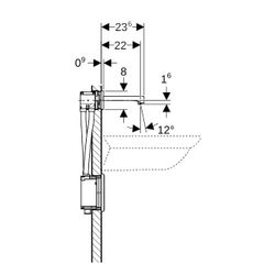 Geberit Brenta Waschtischarmatur Wandmontage Netzbetrieb mit Thermostatmischer Länge... GEBERIT-116297SN1 4025410065452 (Abb. 1)