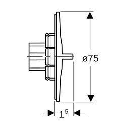 Geberit Set Betätigungsgriff für Unterputz-Kugelhahn DN 15/20, Hochglanz verchromt... GEBERIT-610089211 4025416554110 (Abb. 1)