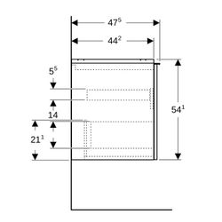 Geberit Acanto Unterschrank für Waschtisch 1 Schublade/Innenschublade WT 90cm Lava l... GEBERIT-503005JK2 4025410141361 (Abb. 1)