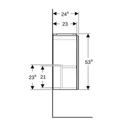 Geberit Acanto Unterschrank für Handwaschbecken, 1 Tür WT 40cm, Eiche Melamin Holzst... GEBERIT-503001JH1 4025410133557 (Abb. 1)