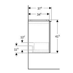 Geberit Acanto Unterschrank für Handwaschbecken 1 Schublade WT 45cm, Nussbaum hickor... GEBERIT-503002JR1 4025410140821 (Abb. 1)