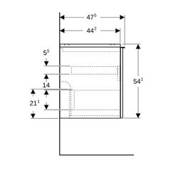 Geberit Acanto Unterschrank für Doppelwaschtisch 2 Schubladen/Innenschubladen WT 120... GEBERIT-503007JH1 4025410143303 (Abb. 1)