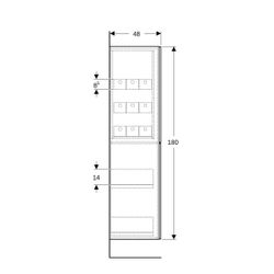 Geberit Hochschrank mit zwei Auszügen 24x180x48cm, Eiche... GEBERIT-503011JH1 4025410144492 (Abb. 1)