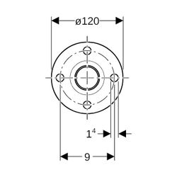 Geberit Mapress C-Stahl Flansch 6 bar, mit Einschubende Außendurchmesser 35mm, DN 32... GEBERIT-23766 4024723237662 (Abb. 1)