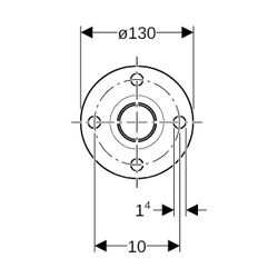 Geberit Mapress C-Stahl Flansch 6 bar, mit Einschubende Außendurchmesser 42mm, DN 40... GEBERIT-23767 4024723237679 (Abb. 1)