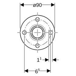 Geberit Mapress C-Stahl Flansch 6 bar, mit Pressmuffe Außendurchmesser 22mm, DN 20... GEBERIT-23744 4024723237440 (Abb. 1)