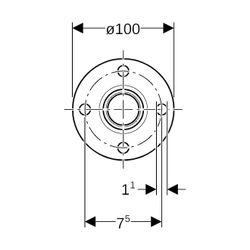 Geberit Mapress C-Stahl Flansch 6 bar, mit Pressmuffe Außendurchmesser 28mm, DN 25... GEBERIT-23745 4024723237457 (Abb. 1)