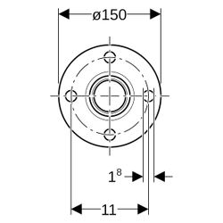 Geberit Mapress C-Stahl Flansch 10/16 bar, mit Pressmuffe Außendurchmesser 42mm, DN 40... GEBERIT-23757 4024723237570 (Abb. 1)