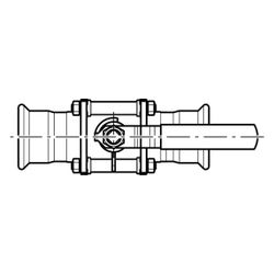 Geberit Mapress Edelstahl Kugelhahn mit Betätigungshebel, geflanscht Außendurchmesser 22... GEBERIT-92102 4024723921028 (Abb. 1)