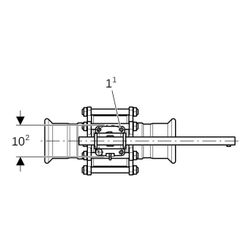 Geberit Mapress Edelstahl Kugelhahn mit Betätigungshebel, geflanscht Außendurchmesser 10... GEBERIT-92109 4024723921097 (Abb. 1)