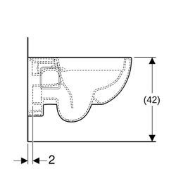 Geberit Renova Wand-WC Tiefspüler, teilgeschlossene Form, Rimfree Tiefe 53cm, Weiß/K... GEBERIT-203070600 4022009348293 (Abb. 1)