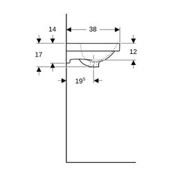 Geberit Acanto Handwaschbecken, 45x16,8x38,2cm, Hahnloch mittig, Überlauf sichtbar, ... GEBERIT-500636018 4022009352986 (Abb. 1)