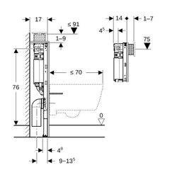 Geberit Duofix Element für Wand-WC 82cm, für Metall-, Holzständerwände, mit Omega Un... GEBERIT-111003002 4064746023897 (Abb. 1)